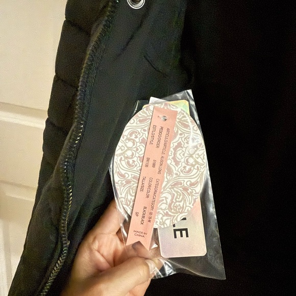 NWT Snobbish Women's double face Black Ski Jacket with Faux Fur Hood Size S - Picture 14 of 17